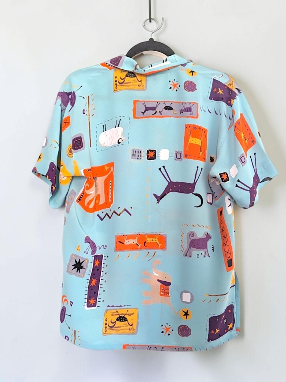 Marianne VTG 80's japanese fairy kitsch whimsy goth sea foam cat animals tee M - Picture 4 of 11